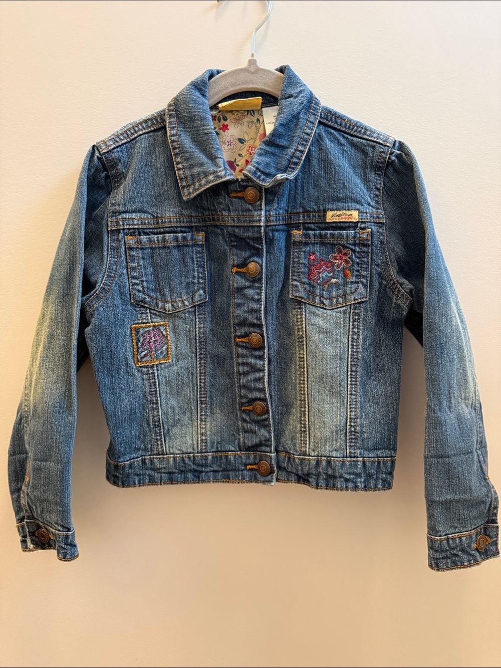 Levi Strauss Girls Floral Embroidered Denim Jacket 5T